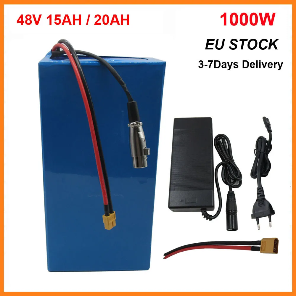 48V 15Ah Lithium Ion Ebike Scooter 18650 Batterij Pack XT60 1000W 13S 48 V 20AH 30AH Elektrische fietsfiets Batterie Akku