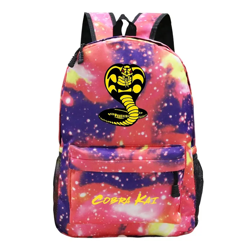Ученики возвращаются в школьную сумку для рюкзака для мальчиков для девочек школьные сумки Cobra Kai Print Bookbag Backback Backpack Cobra Kai Teen Schoolbag1644605