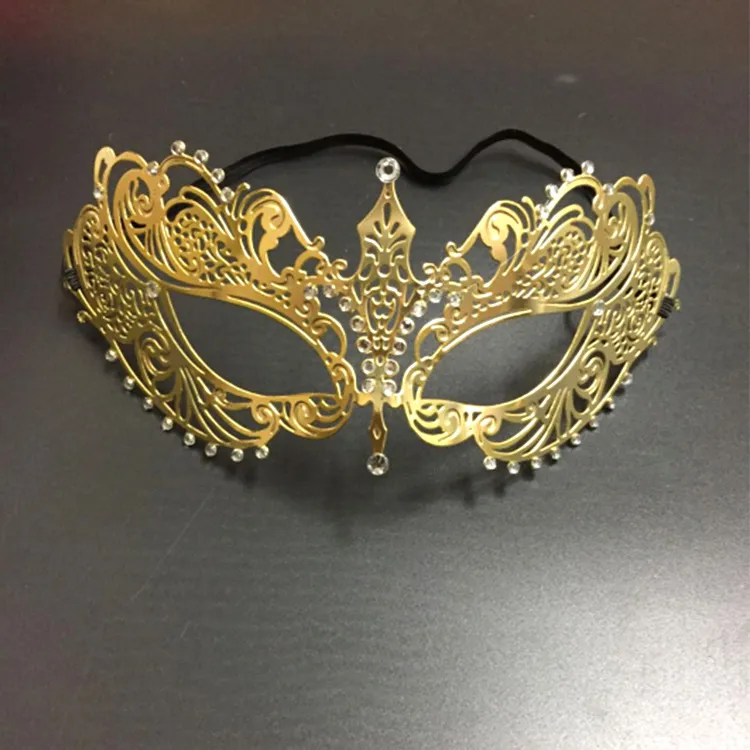 Złoty wysoki koniec Diament Sexy Lady Masquerade Carnival Princess Halloween Maska Cały 1 sztuk