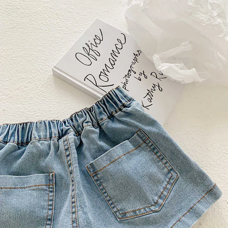 2-7T Jeans Rock Shorts für Mädchen Kleinkind Kind Baby Kleidung Sommer Denim Plissee Elegante Nette Süße Hosen 210723
