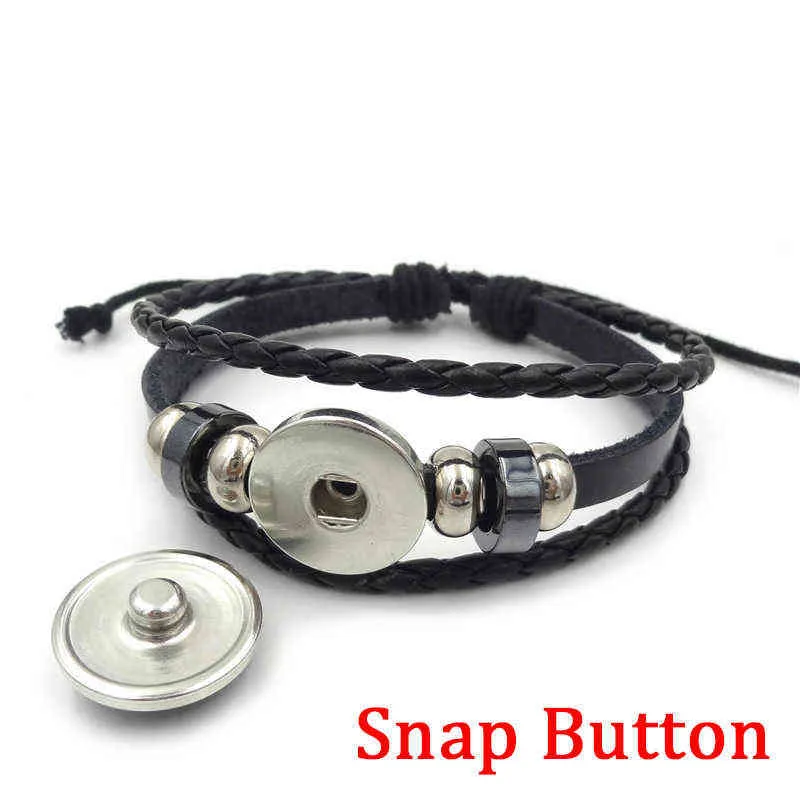 Genshin Impact Snap Button Leather Armband Game Eye of God Fire Ice Element Luminous smycken Vintage Multilayer Weave Armelets456594104