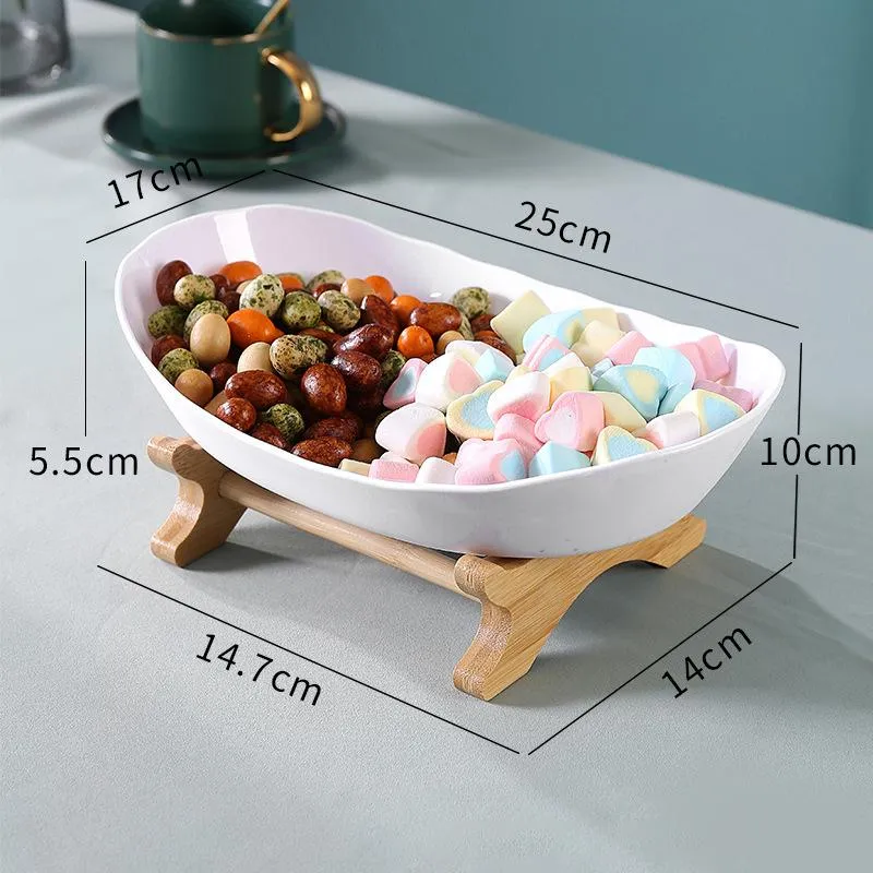 Gerechten Borden Woonkamer Thuis Plastic Fruitschaal Snack Creatieve Ring Schotel Sieraden Lade Party Bruidstaart Desserts Decorative293e