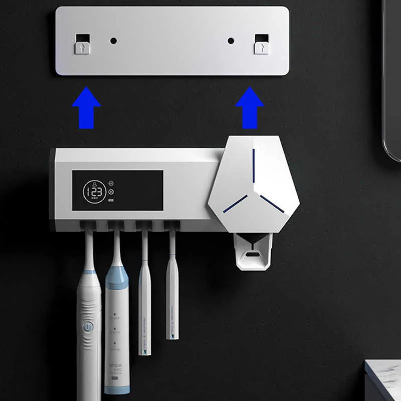 ELOSSA Smart Spazzolino Sterilizzatore Porta UV Dispenser automatico dentifricio Set di accessori il bagno di casa 210709295Q