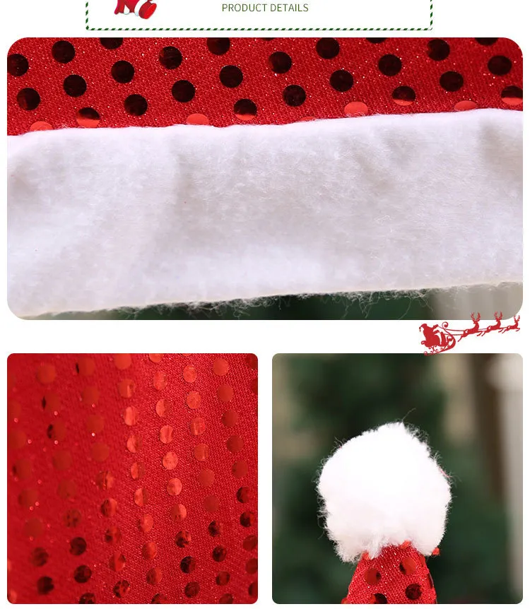 5 Renkler Sequins Şapka Parti Malzemeleri Noel Süslemeleri Ev Yılın Cap Santa Şapka Yetişkin Bebek Noel Beanies