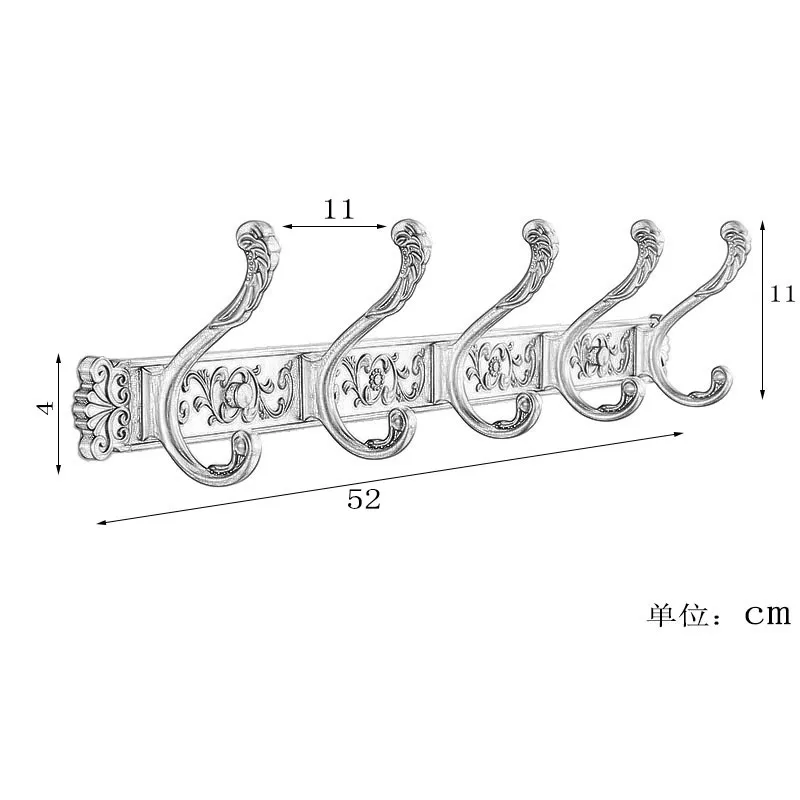 IMPEU Porte-manteau mural 5 Tri Crochets Porte-manteau en métal Rail pour manteau Chapeau Serviette Sac à main Robes Vestiaire Salle de bains Entrée T200717