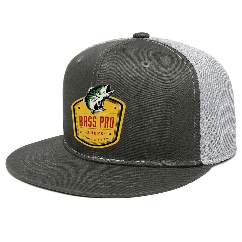Bass Pro Shop Fishing Oryginalne logo unisex płaskie brzegi ciężarówki cap fajne modne czapki baseballowe czarne sklepy rybne logo symbol na zewnątrz W240D