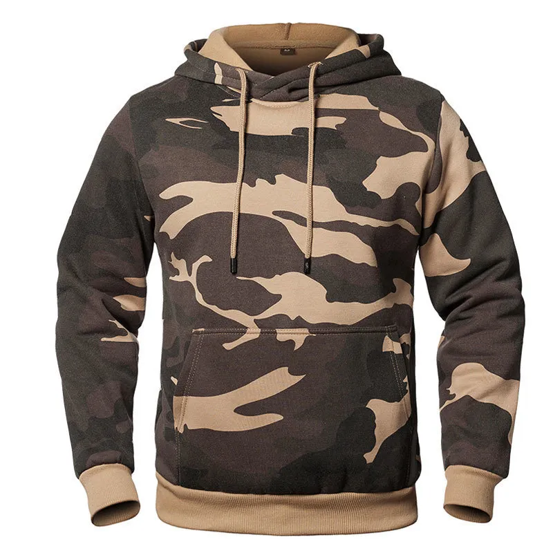 Camouflage Hoodies Men Fashion Sweatshirt Man Camo Hoody Hip Höst Vinter Militär Hoodie Herrkläder US / EUR Storlek 220402
