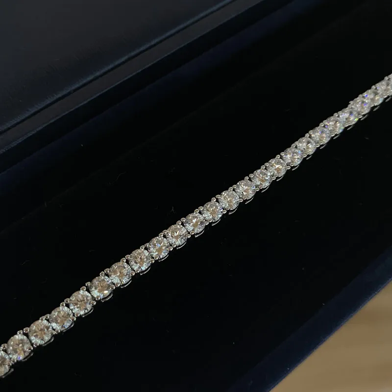 Oevas 16cm / 17cm Tennis Armband Real 925 Sterling Silver Smycken Sparking High Carbon Diamond Eternal Wedding Bracelet Present