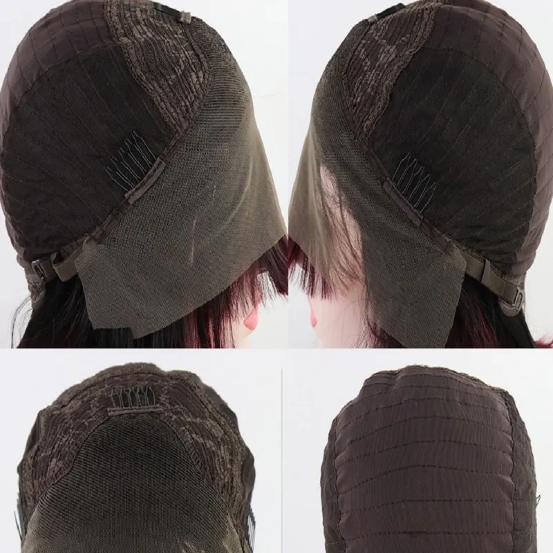 Częściowe czarne syntetyczne koronkowe peruki czołowe z naturalną linią włosów o długości 24 cali fali koronkowej fali dla czarnych kobiet religi