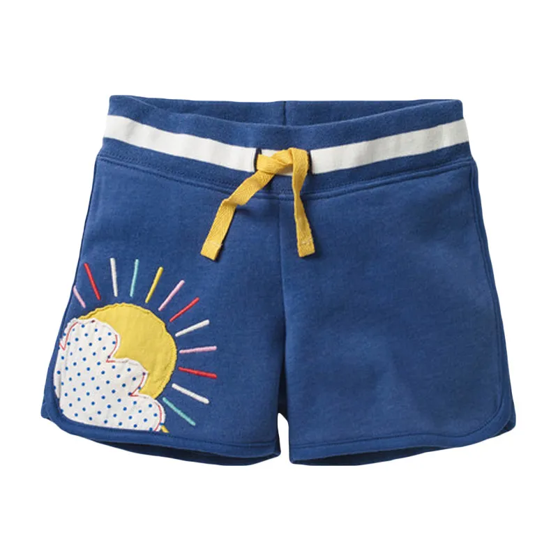 Little Maven 1-6Years Sommer Baumwolle Shorts für Kinder Baby Mädchen kurze Hosen Regenbogen Stickerei Kleinkind Mädchen Kinder Kinder Shorts 210303