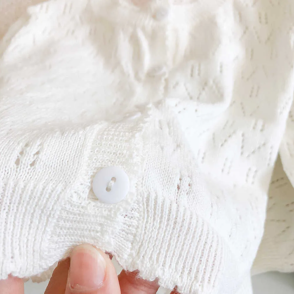 Baby Cardigan Sweater born Knitted Clothes Spring Summer Girl Hollow Out Sweaters 210529