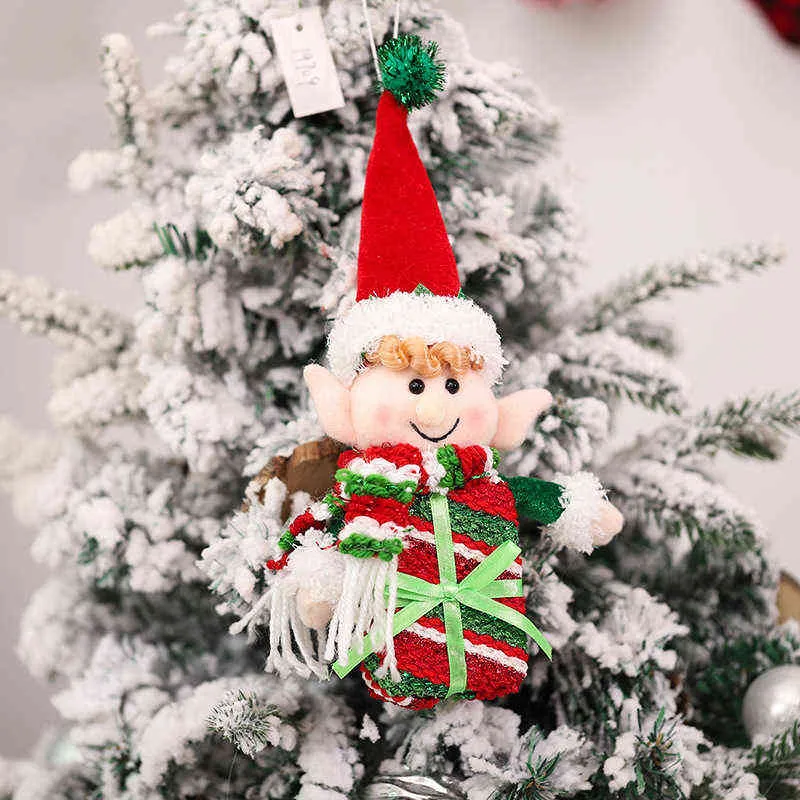 Elfo trasparente Baby Doll Candy Tin Albero di Natale Borse appese Oraments Buon Natale Decor Kids Naviidad Gift Box Favor