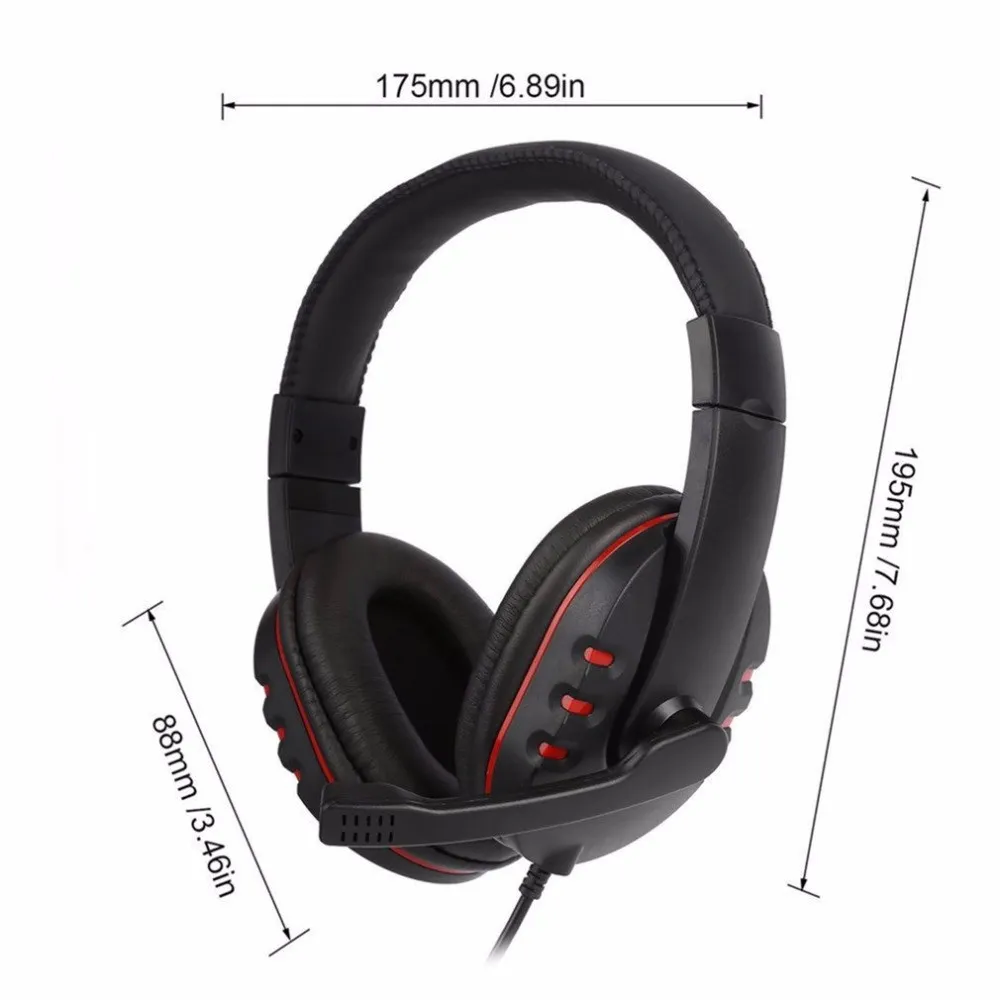 3,5 mm Wired Headphones Gaming Headset Gamer Game Earphones med mikrofon Volymkontroll PS4 Play Station 4 x Box One PC