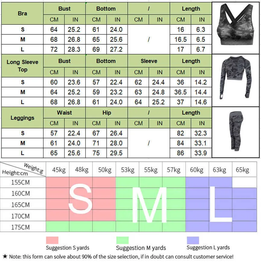 Camouflage Fitness Costume Gym Vêtements Tenue pour femmes Sport sans couture Ensemble Camo Entraînement Vêtements Yoga Vert Activewear 210802