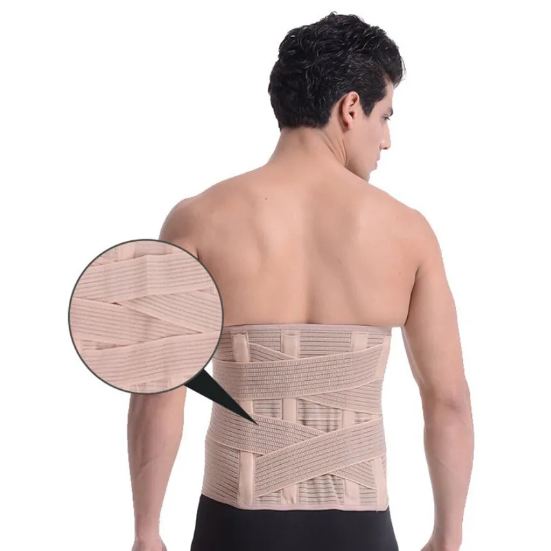 Orthopedic Posture Corrector Brace Elastic Adjustable Lower Back Support Waist Trimmer Belt Lumbar Support Belt for Men Women 210317