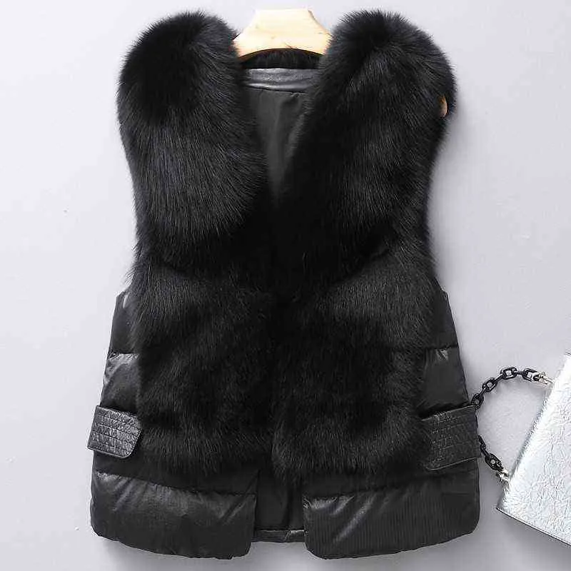 Gilet di pelliccia Piumino corto da donna Imitazione sottile giacca temperamento Autunno e inverno Moda All-match 211120
