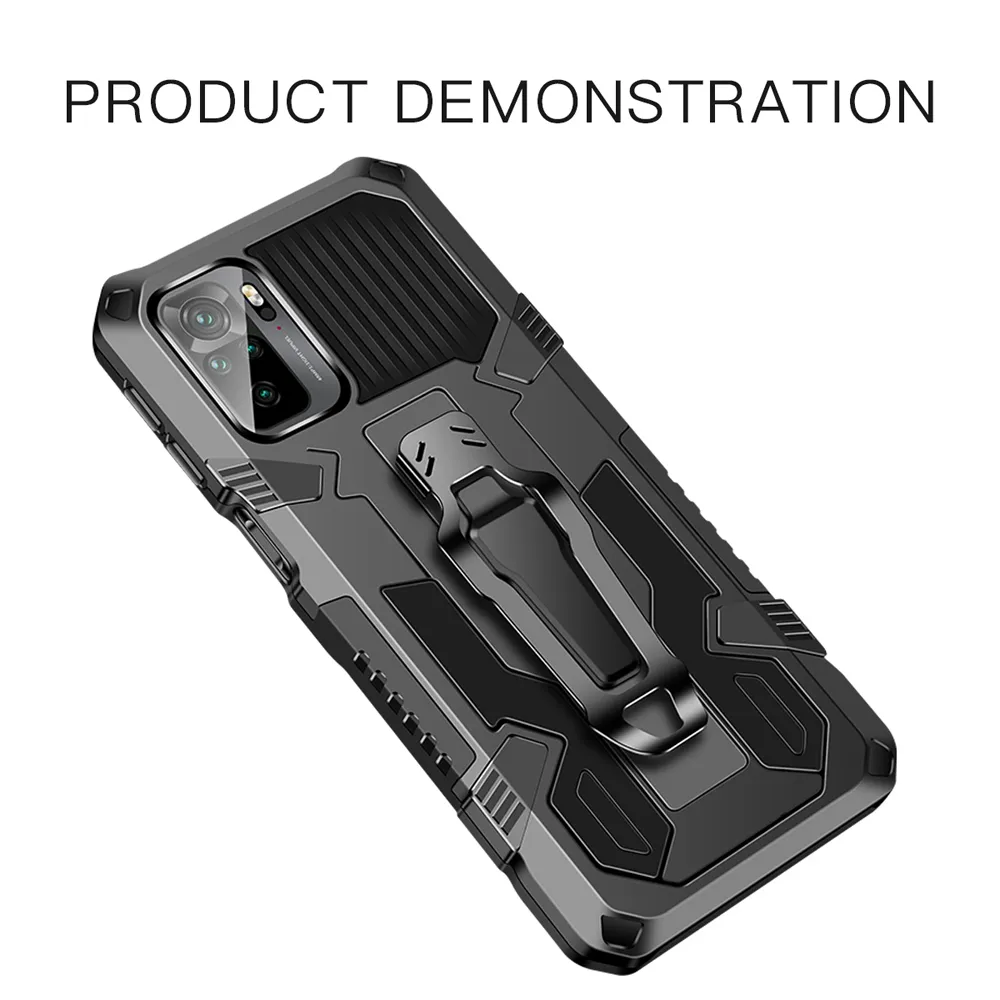 Metal Belt Clip Armour Shockproof Deep Cover Cases For Xiaomi Poco F3 Kickstand Protective Case Coke Shell For Poco F3 6.67 Inch