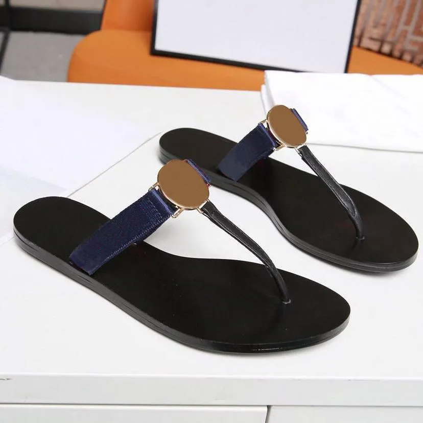 2021 män strand tofflor sommar mode kvinnor flip flops 100% läder dam metall platt damer stor storlek 35-45