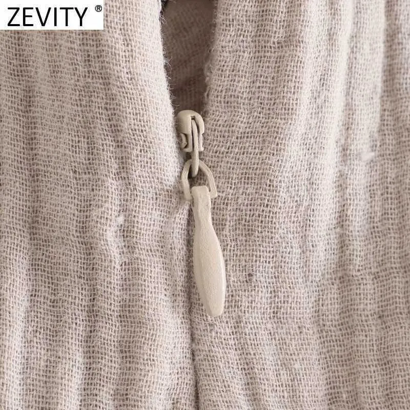 Zevity Femmes Mode Solide Noué Conception Split Sarong Une Ligne Jupe Faldas Mujer Femme Retour Zipper Été Midi Vestidos QUN770 210721