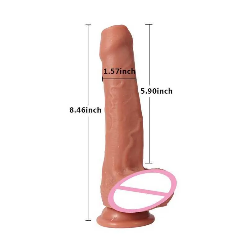 Realistic Foreskin Dildo with Suction Cup Hands Play Dual Layered Silicone GSpot Anal Dildos Female Vaginal Anal Play 210625038061