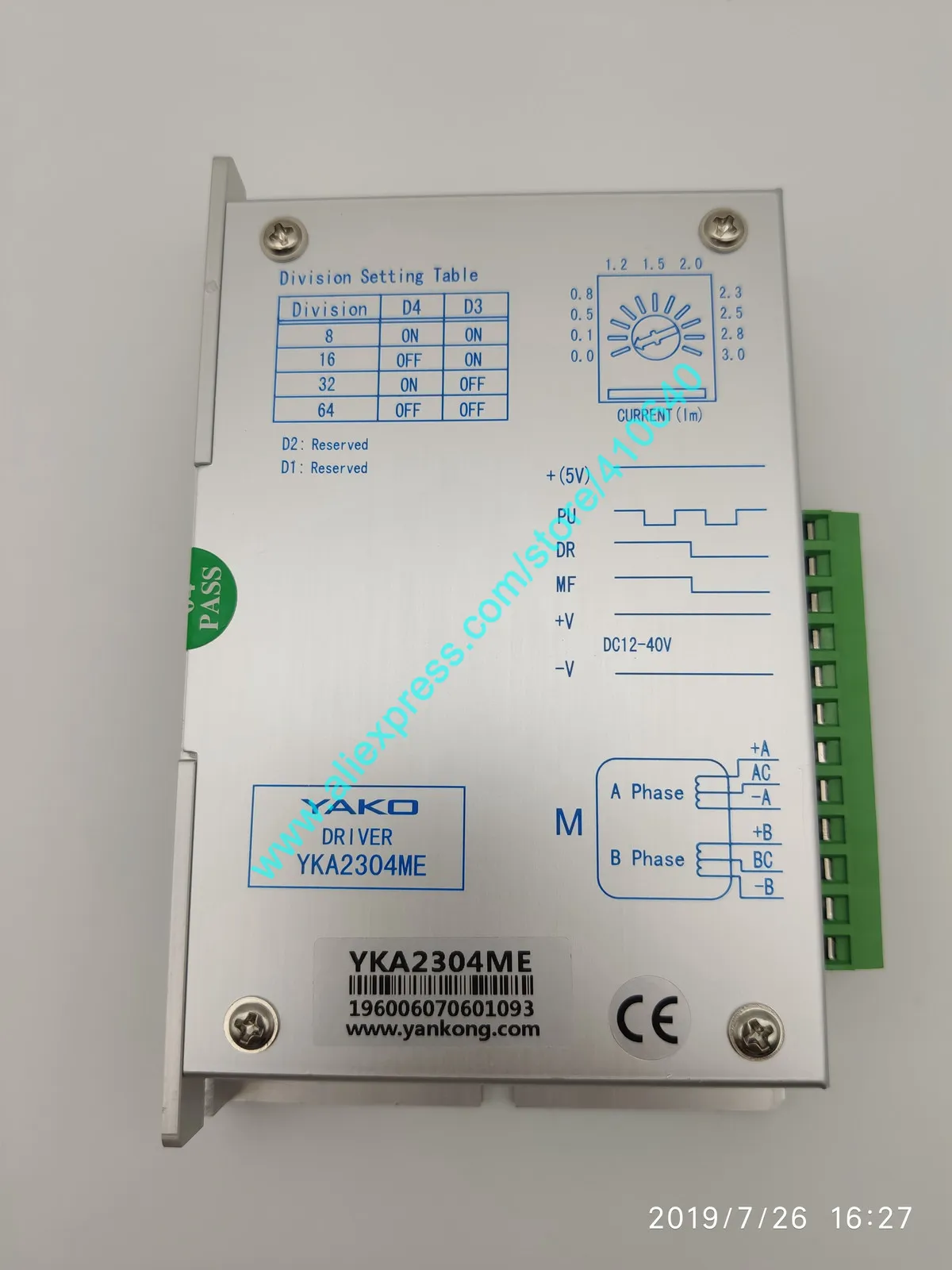 Famoso Yako Yka2304Me DC 12 a 40V Motor Motor Drive para NEMA 17 a 23 Motor Motor MicroStep Driver do vendedor mais avaliado