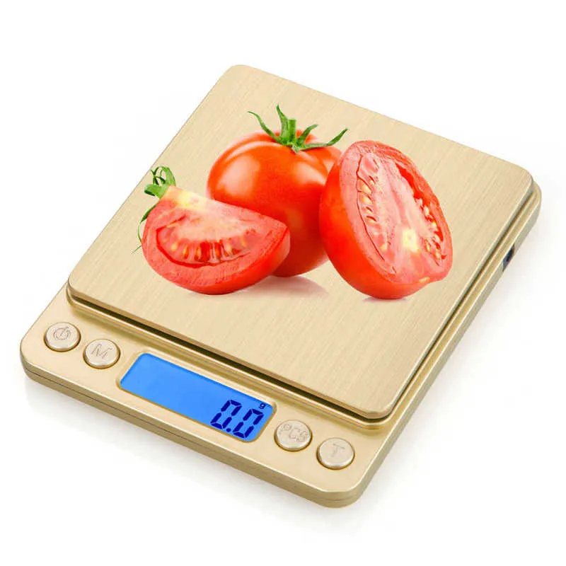 Mini Escala Digital 3000G 3KG / 2KG / 1KG 0.1G Precisão Backlight Peso de bolso elétrico para ferramentas de medição de alimentos de cozinha Libra 210927