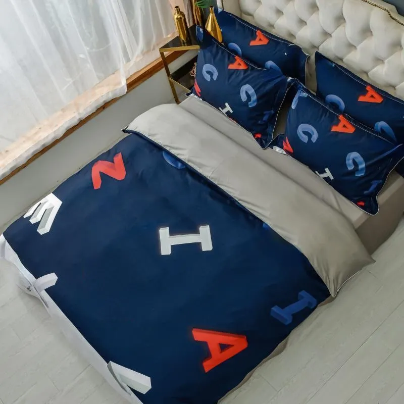 Soft Comforter Duvet Cover Cotton Bedding Sets Designer Luxury Letter Printing BedClothes Pillow Case Sheet