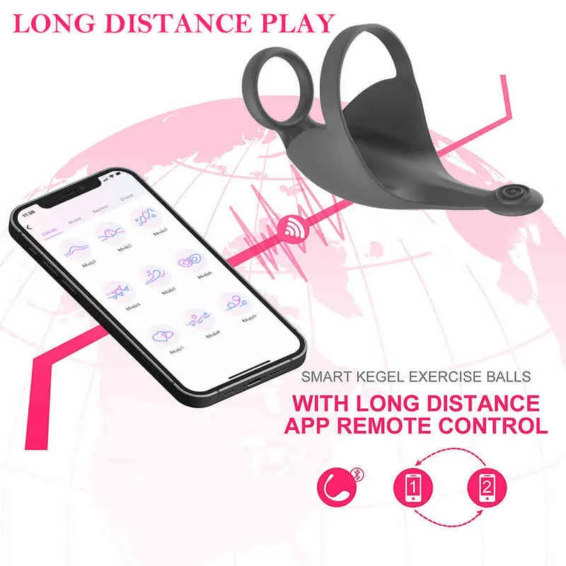 NXY vibrators Bluetooth Penis vibrator voor mannen kuisheid cock ring seksspeeltjes voor mannen volwassenen 18 mannelijke prostaat massa-app afstandsbediening vibrator 0104