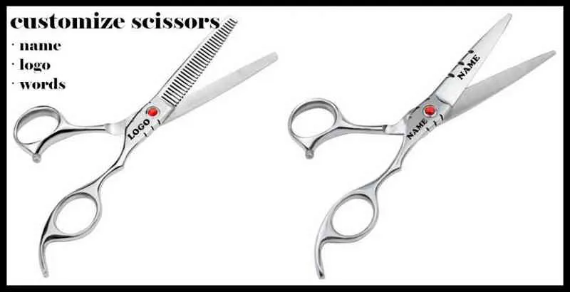 Customize Upscale Germany 440c 6 inch Willow cut hair scissors cutting barber tools makas shears hairdressing 220125