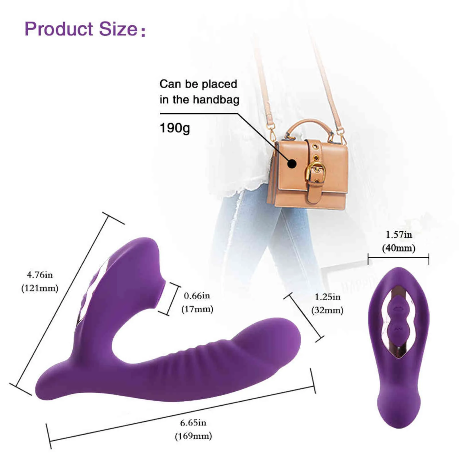 NXYVibrator Vibrateur de silicone avec ventosa pour masturbation femme Jouets sexuels stimulateur l cl￭toris Sexo Oral 10 1123