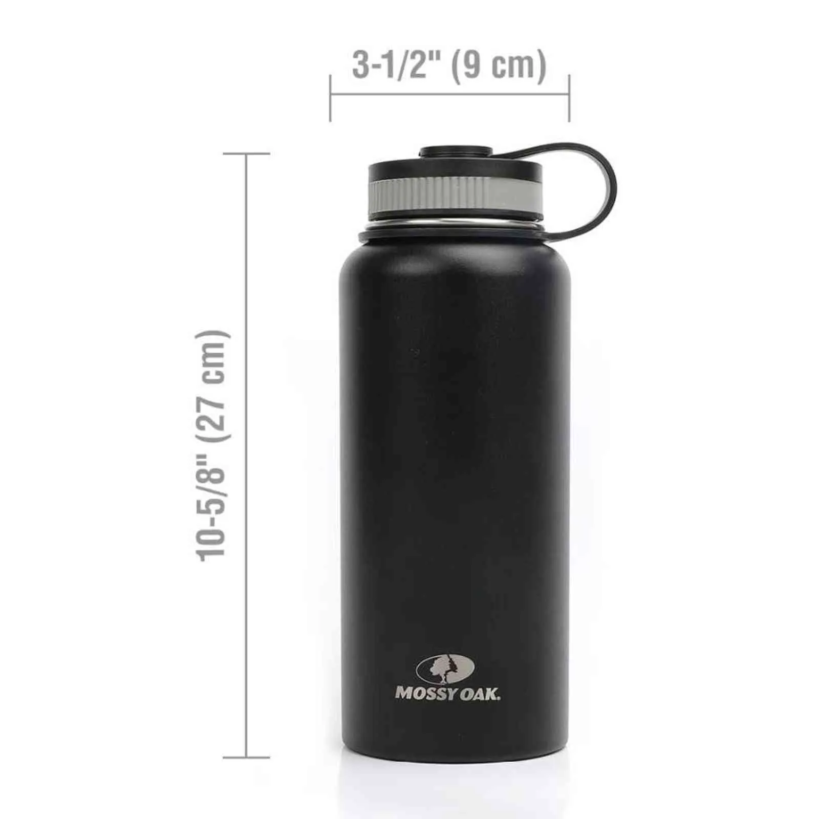 MOSSY OAK 900ml Stainless Steel Vacuum Insulated Sports Water Bottle - Wide Mouth Leak-Proof Double Wall with 3 Lids 211109