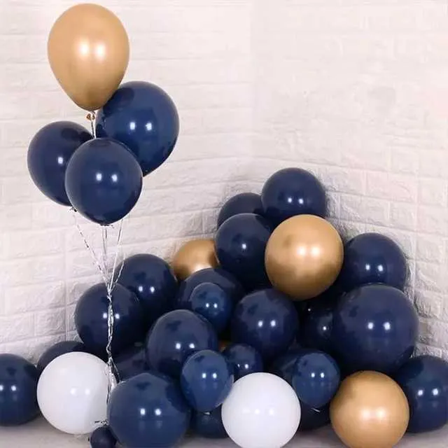 100 stks marine donkerblauwe metalen ballonnen middernacht 10 inch dikke latex helium bruiloft verjaardagsfeestje decoratie 210610