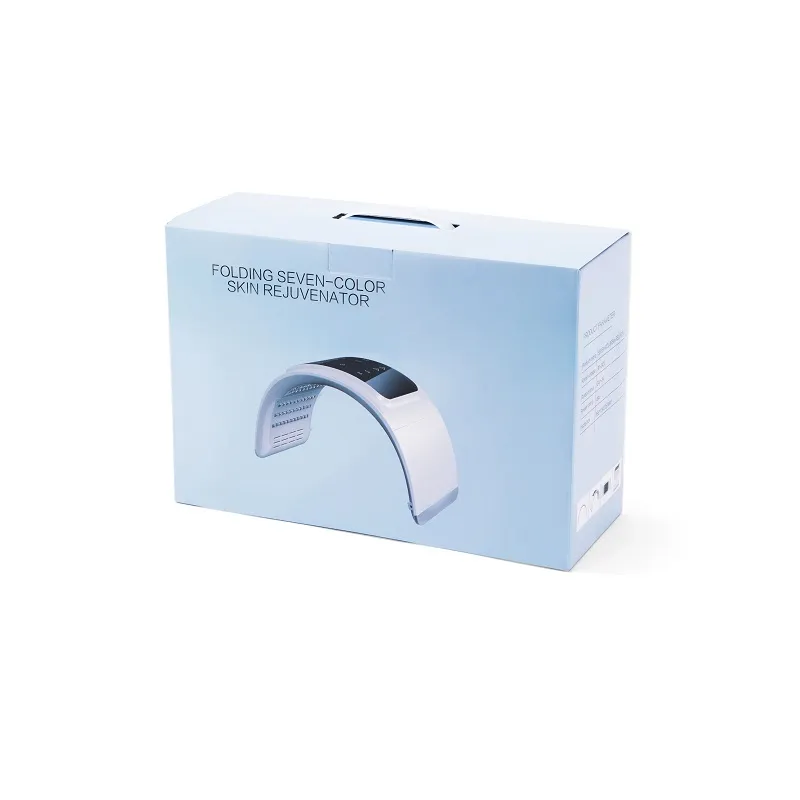 LED Skin Rejuvenation Folding Seven-color Skin Rejuevnator LIght Facial Therapy Machine Facial Mask With Seven Modes Anti-Aging Therapy Device