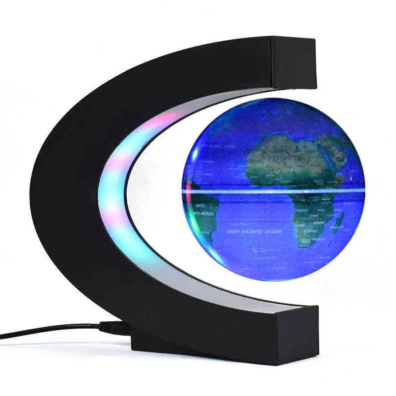 Decorazione domestica Novità Regali Globo LED Galleggiante a levitazione magnetica Mappa del mondo Lampada antigravità elettronica Luce regalo 211105