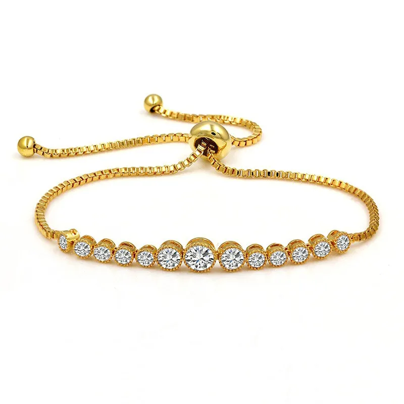 Bracelet rond et brillant en Zircon coloré pour femmes, cordon réglable en argent S925, bijoux fins