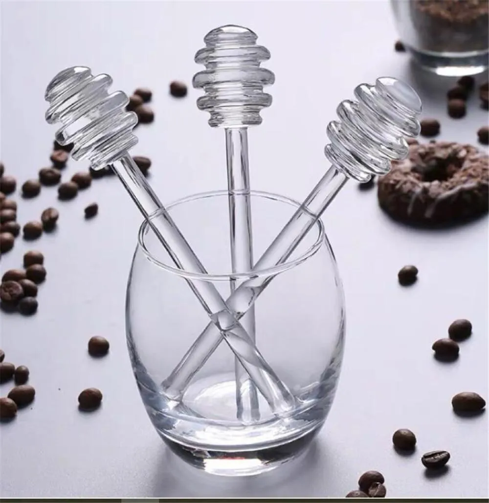 Honey Spoon Glass Honey Dipper Syrup Dispenser Stick 6 Inch Glass Honey Stick stirrer for Jar Kitchen Accessories gyq