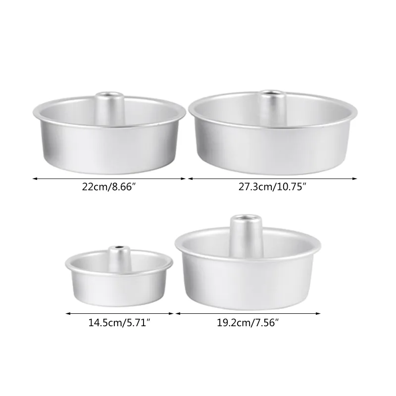 5/7/8/10 inch aluminium legering chiffon cake pan holle schoorsteen cakevorm 210225