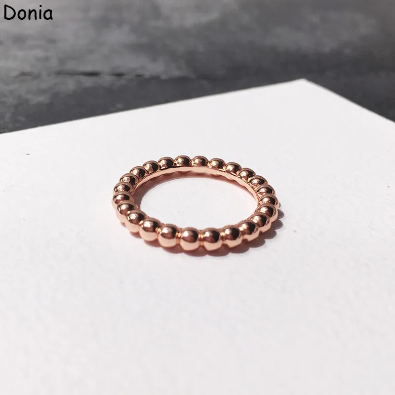 Donia Jewelry Luxury Ring European и American Fashion Glossy Round Bead Mopper Micro-Inlaid Designer Dister236s