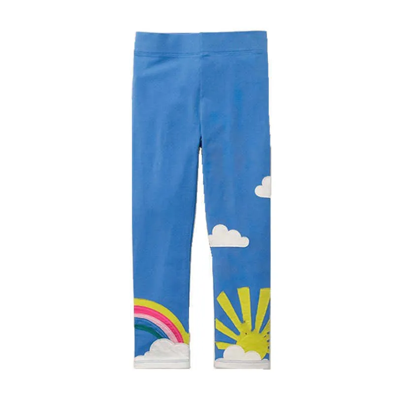 Atlama Metre Gökkuşağı Kızlar Tayt Pantolon Sonbahar Bahar Çocuk Giyim Bebek Sıska Pantolon 210529