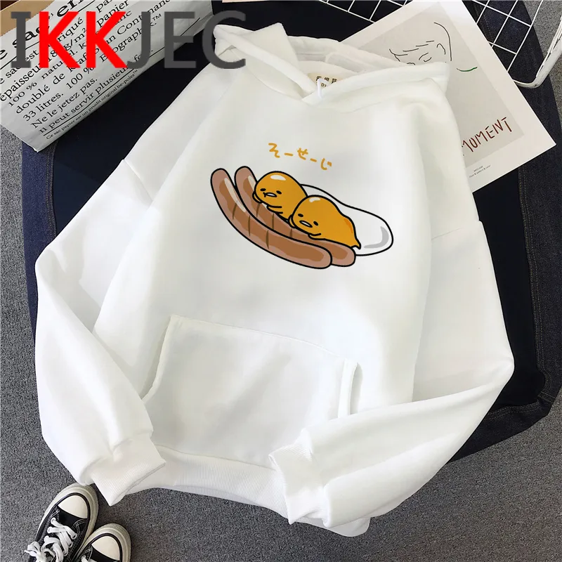 Japońskie anime gudetama słodkie śmieszne bluzy kreskówkowe kobiety kawaii jaja graficzna druk streetwear bluza Harajuku Hoody Kobieta Y205430746
