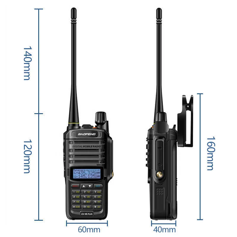 Baofeng UV-9R Plus Vattentät IP68 Walkie Talkie High Power CB Skinka 30-50 km Lång Räckvidd UV9R Bärbar Tvåvägsradio