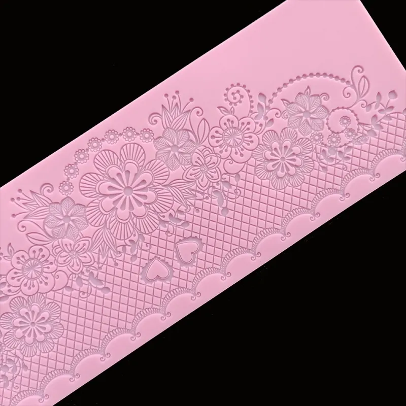 Minsunbak New Lace Silicone Mold Exquisite Wedding Cake Edge Decorationフォンダンレースマットフードグレードシリコン2102259401773