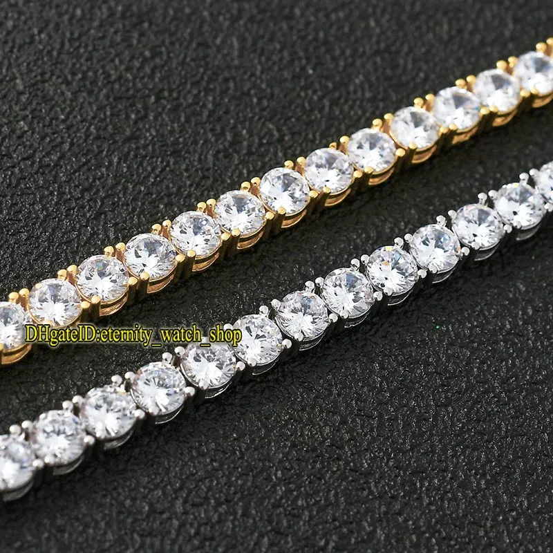 Hip-hop européen et américain 5mm Silvery CZ Diamonds chaîne de tennis mens Iced Out diamant bracelet collier couple chaîne de tennis éternité