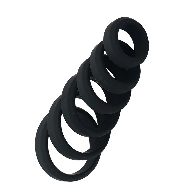 Massage 6 Sizes Silicone Cock Ring Penis Enhance Erection Ejaculation Delay Sex Toys For Men Cockring Ball Donuts Shop7908274