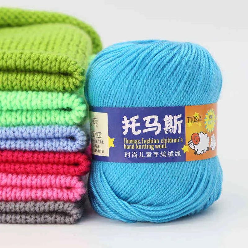 50g / balle 135m fil à tricoter pas cher Chine Crochet bio bébé fils de laine écheveau colorant écologique de haute qualité Y211129