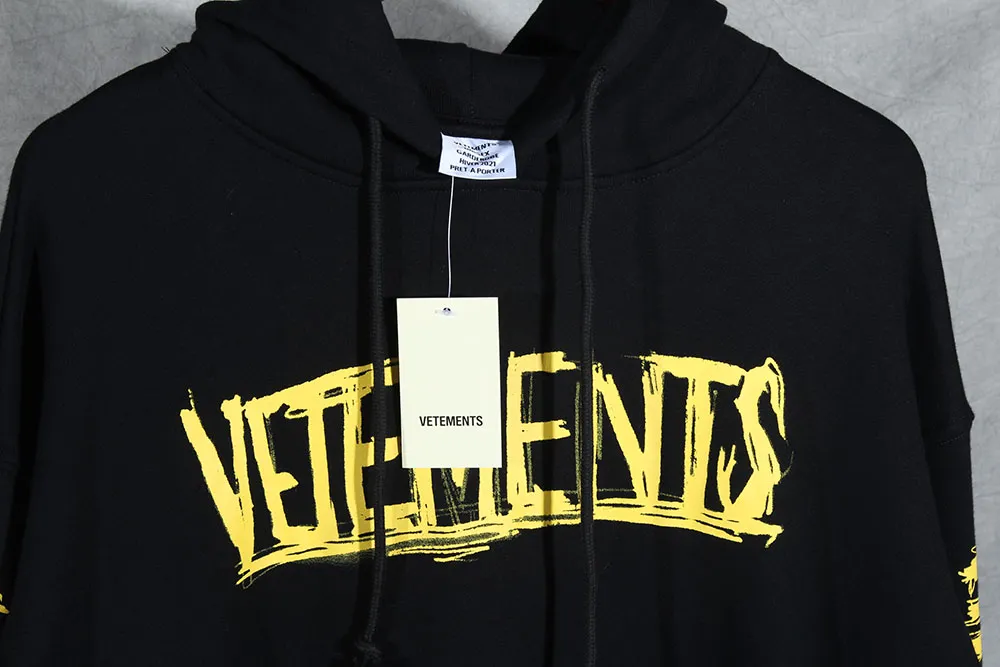 Höstvinter veter stora logo hoodie överdimensionerade hip-hop vetements hoodies kvinnor par huva tröja