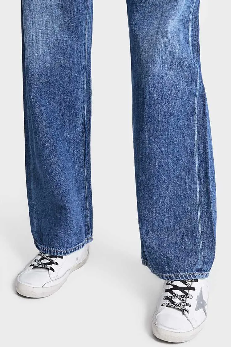 Jeans da donna 2021 nuovo COH elegante papà blu scuro vita alta elastico libero gambe larghe sottile pavimento allentato trascinando jeans donna