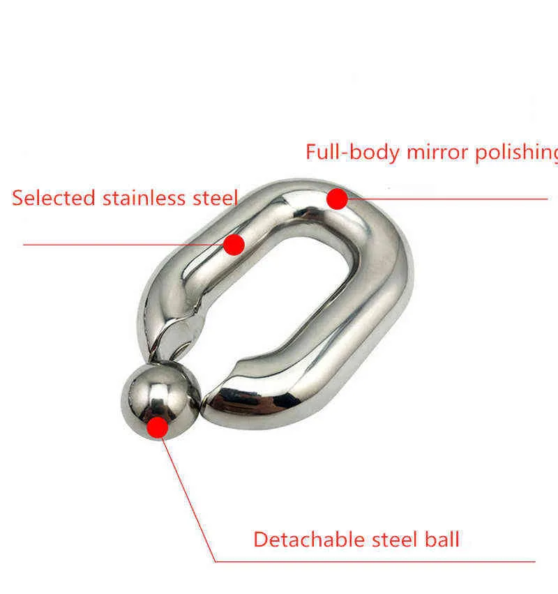 NXY Cockrings Heavy ball stretcher scrotum stretch pendant bunch Bo ring stainless steel cock delay ejaculation man abusive sex toy 1124