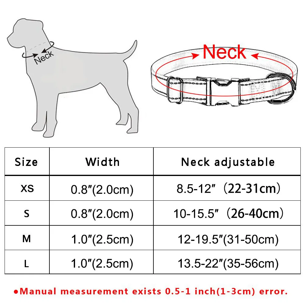 AiruiDog Collare cani personalizzato Tag Tessuto nero ID inciso gratuito Nome Piccolo grande animale domestico Y200922