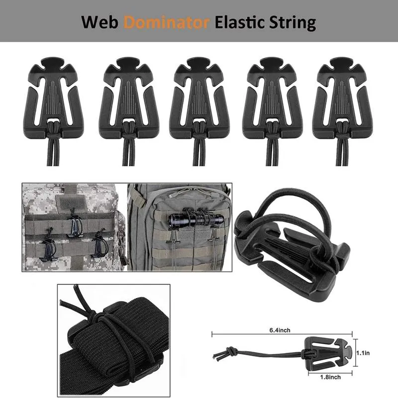 Crochets Rails 35 pièces accessoires Molle sac pince sangle ensemble sac à dos sangle pour ceinture de gilet avec pochette zippée 293M